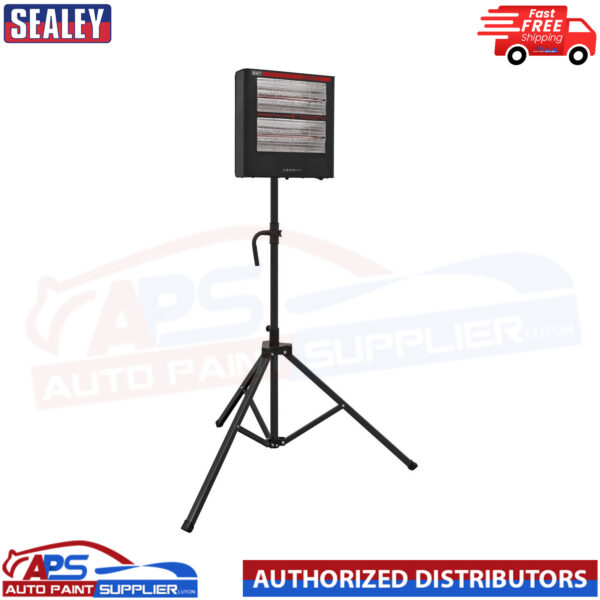 Sealey IR28CT Infrared Quartz Heater with Tripod Stand 230V 1.4/2.8kW Model: IR28CT
