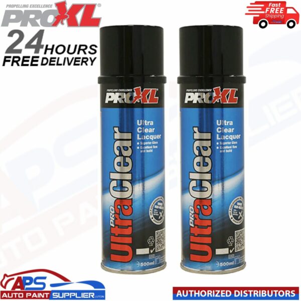 2X PROXL PRO Ultra Clear Gloss Lacquer Aerosol (500ml) - FAST DELIVERY Model: ULTRACLEAR