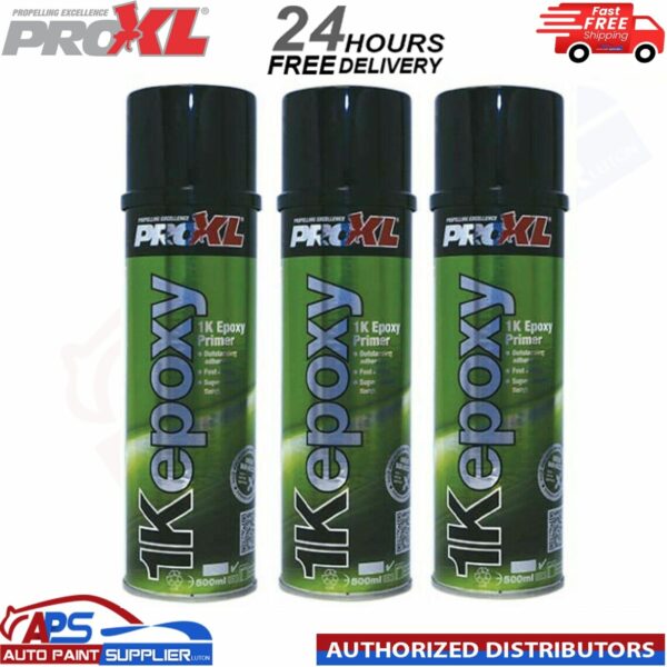 3x PRO XL 1K EPOXY PRIMER AEROSOL 500ML - BARE METAL ANTI RUST WELD THROUGH Model: 1KEPOXY