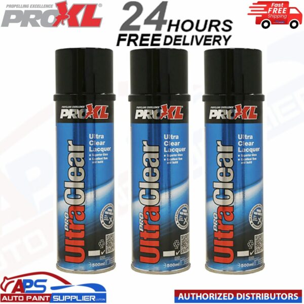 3X PROXL PRO Ultra Clear Gloss Lacquer Aerosol (500ml) - FAST DELIVERY Model: ULTRACLEAR