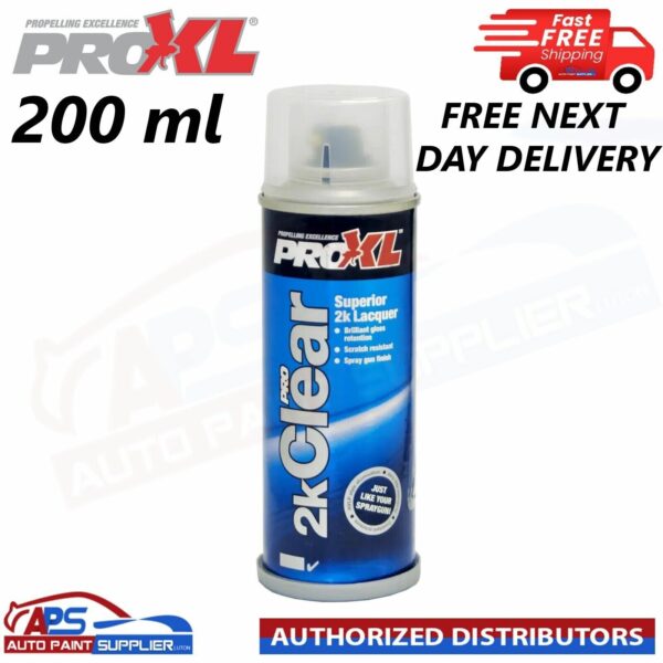 PRO XL PRO 2K CLEAR GLOSS AEROSOL PAINT - 200ML LACQUER FAST DELIVERY Model: PRO2KCLEAR