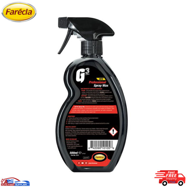 Farecla G3 Professional High Gloss Shine Spray Wax Car Paint Detailer 7211 500m Model 72111