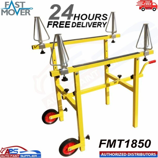 FAST MOVER TOOLS (FMT1850) ALLOY WHEEL PAINTING TROLLEY TAKES 4 WHEELS Model: FMT1850