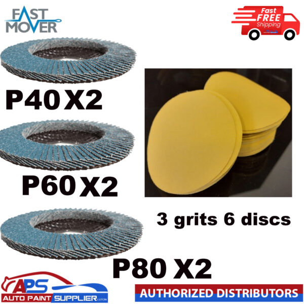 FAST MOVER TOOLSFLAP DISC, ZIRCONIUM,3 grits 6 discs Model FMT4140/10