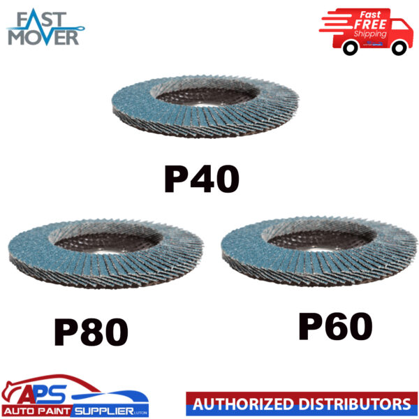 FLAP DISC, ZIRCONIUM, P40, P60 and P80 x 3 discs Model FMT4140/10