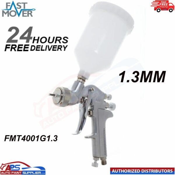 FAST MOVER TOOLS SPRAY GUN FMT4001G1.3 GRAVITY CONVENTIONAL 600CC POT - 1.3MM Model: FMT4001G1.3