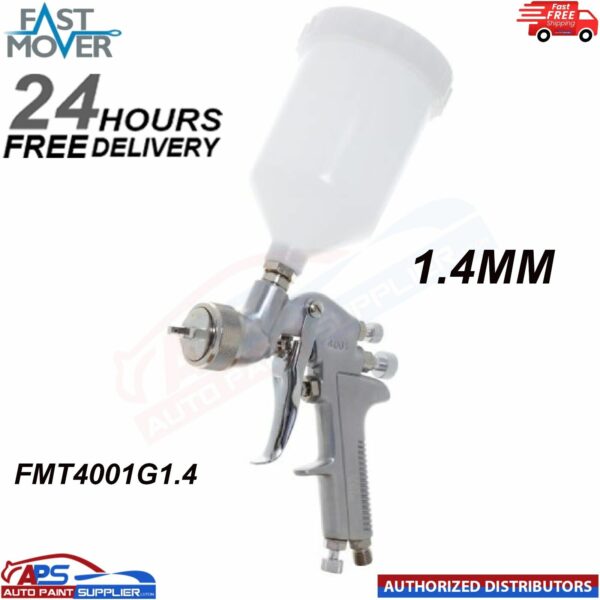 FAST MOVER TOOLS SPRAY GUN FMT4001G1.4 GRAVITY CONVENTIONAL 600CC POT - 1.4MM Model: FMT4001G1.4