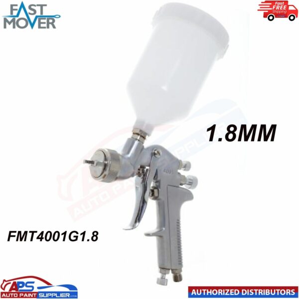 FAST MOVER TOOLS SPRAY GUN FMT4001G1.8 GRAVITY CONVENTIONAL 600CC POT - 1.8MM Model: FMT4001G1.8