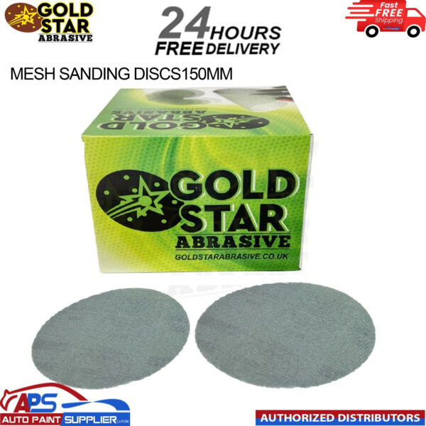 Gold Star Green Sanding Discs 150mm Grits P120 P180 P240 P320 P400 BOX OF 50PCS Model: XA350M