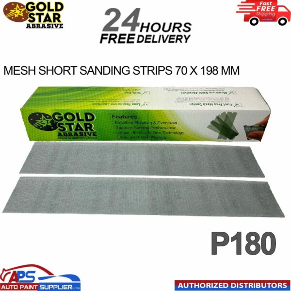 GOLDSTAR GREEN SANDING STRIPS 70x198MM GRIT P 180 BOX OF 50PCS - FAST DELIVERY Model: ZA350M(AU)