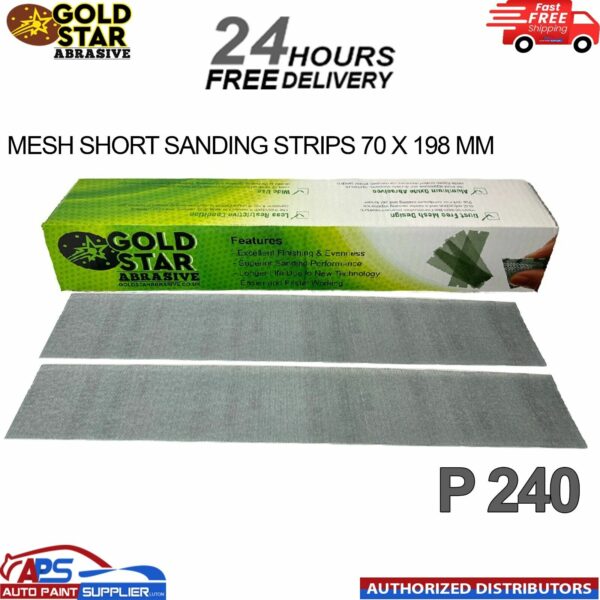 GOLDSTAR GREEN SANDING STRIPS 70x198MM GRIT P 240 BOX OF 50PCS - FAST DELIVERY Model: ZA350M(AU)