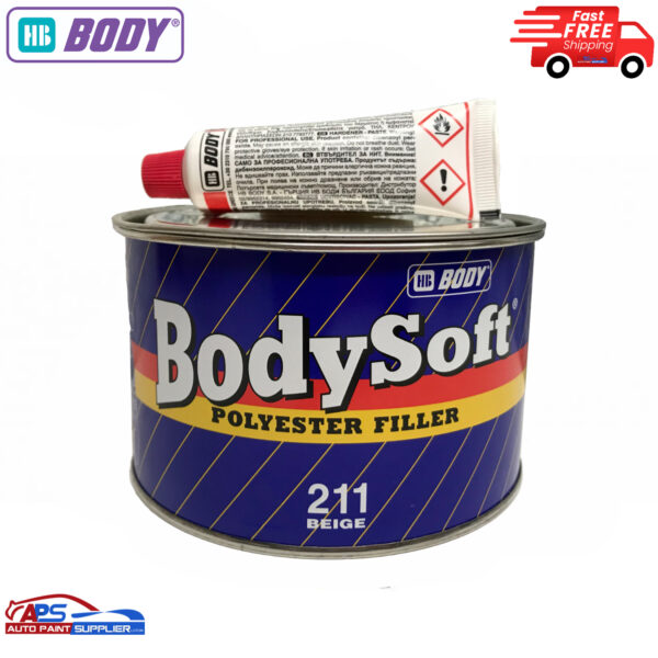 HB Body 211 Bodysoft Polyester 2K Car Body Filler 1kg Model hbsoft