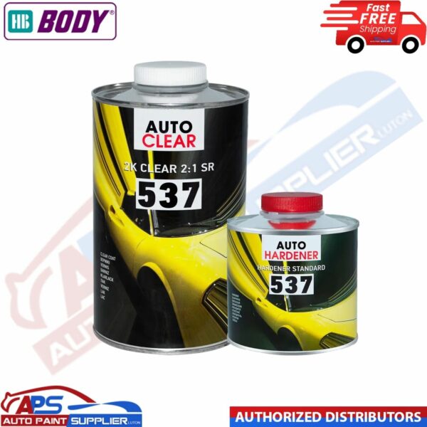 HB BODY AUTO CLEAR 537 2K Scratch Resistant WITH 537 Hardener - 1.5L LACQUER KIT Model: 537/1LT