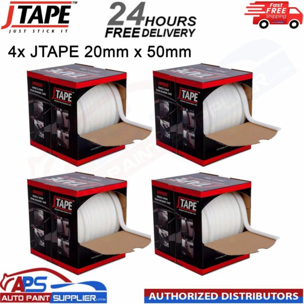 4x J TAPE Advanced Soft Edge Foam Masking Tape 20mm x 50m Paint Car Automotive Model: 1011.2050