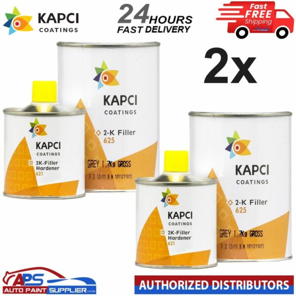 2X KAPCI 625 HIGH PRIMER GREY+KAPCI 2K Filler HARDENER 1.25L KIT - FAST DELIVERY Model: 2X KAPCI 625