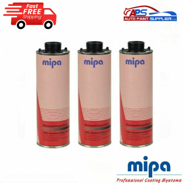 3 X MIPA SCHUTZ UNDER SEAL UNDERBODY RUST PROTECTION PROTECTOR BLACK 1LTR Model 3 x 256730002