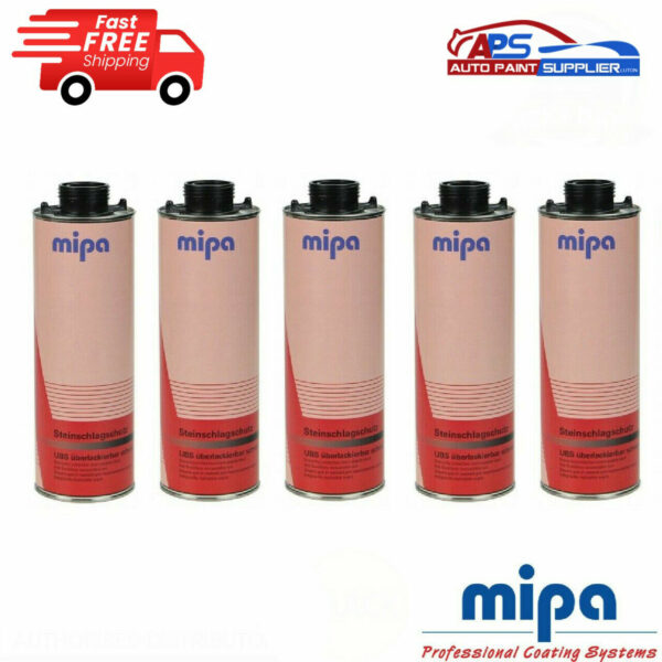 5 X MIPA SCHUTZ UNDER SEAL UNDERBODY RUST PROTECTION PROTECTOR BLACK 1LTR Model 5 x 256730004