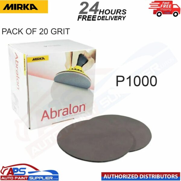 Mirka Abralon 150mm 6" P1000 Grit HookNLoop Foam Fine Finishing Discs Pad- PK20 Model: 8A24102092