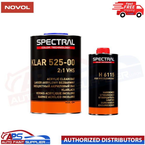 NOVOL Spectral KLAR 525 VHS Clear Lacquer H6115 Activator Clear Coat 2K 1.5L KIT Model: KLARLACK 525 1.5 litre