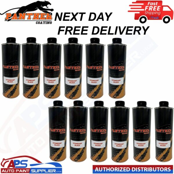 12X PANTHER COATING STONECHIP BLACK UNDERBODY - 1 LITRE Model: 12X PANTHER COATING