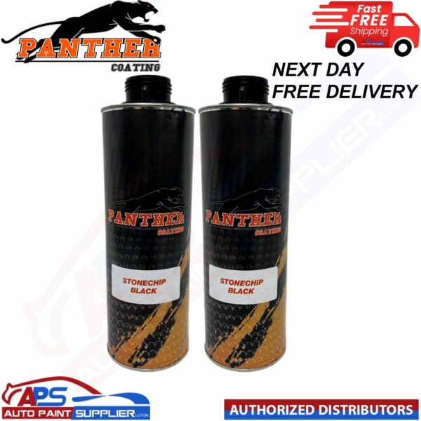 2X PANTHER COATING STONECHIP BLACK UNDERBODY - 1 LITRE Model: 2X PANTHER COATING