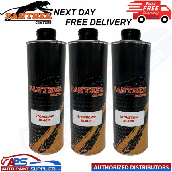 3X PANTHER COATING STONECHIP BLACK UNDERBODY - 1 LITRE Model: 3X PANTHER COATING