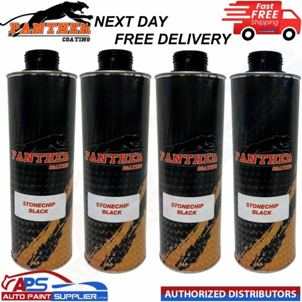 4X PANTHER COATING STONECHIP BLACK UNDERBODY - 1 LITRE Model: 4X PANTHER COATING