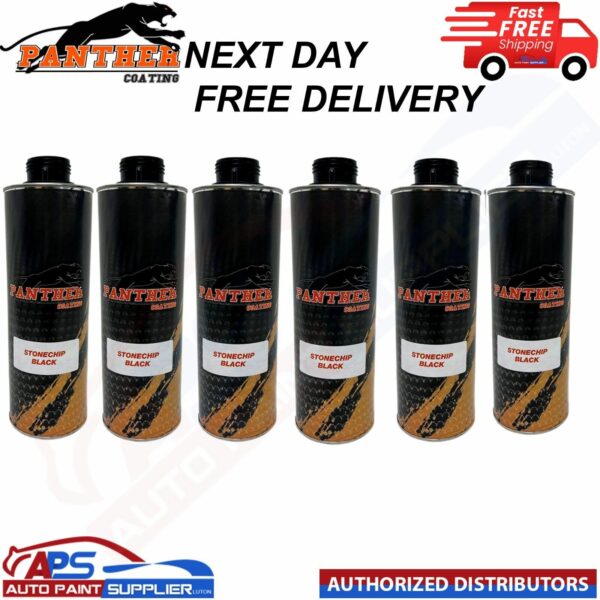 6X PANTHER COATING STONECHIP BLACK UNDERBODY - 1 LITRE Model: 6X PANTHER COATING