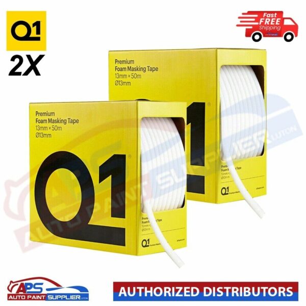 2X Q1 PREMIUM Foam Masking Tape 13mm x 13mm x 50m Roll Soft Edge Painting Repair Model: 2X Q1