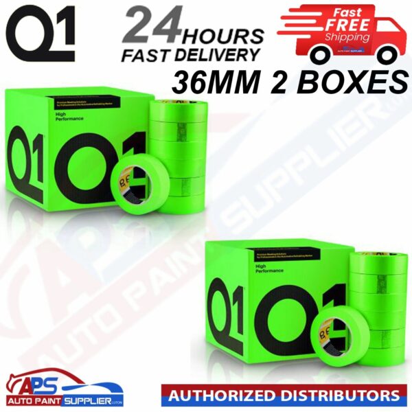Q1 GREEN MASKING TAPE HIGH PERFORMACE - Box of 2" 36mm x 50m - FAST DELIVERY Model: HPG2X36