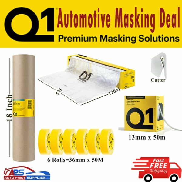 Q1 DEAL OF MASKING TAPE 36MM x 50M, MASKING POLY FILM, FOAM EDGING TAPE & PAPER Model Deal16