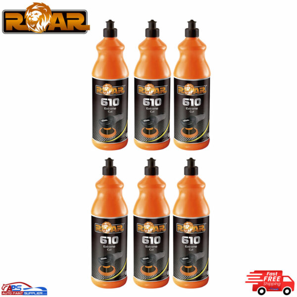 6 X ROAR 610 EXTREME CUTTING POLISH COMPOUND 1KG - POLISHING VALETING Model 610