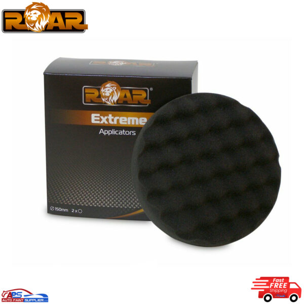 ROAR 620PF 6" BLACK WAFFLE HOOK AND LOOP POLISHING FOAM HEADS Model 620PF