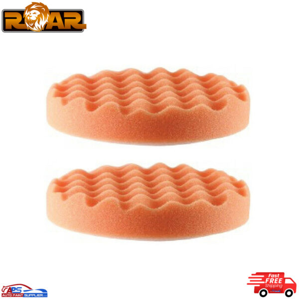 ROAR 620WP 6" Hook and loop ORANGE HARD WAFFLE COMPOUNDING FOAM HEADS PK2(UK) Model 620WP