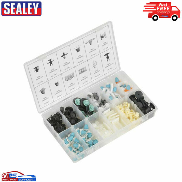 Sealey Body Trim Clip Assortment for Audi - Panel Clips Partitioned Box 160pc Model BTC01