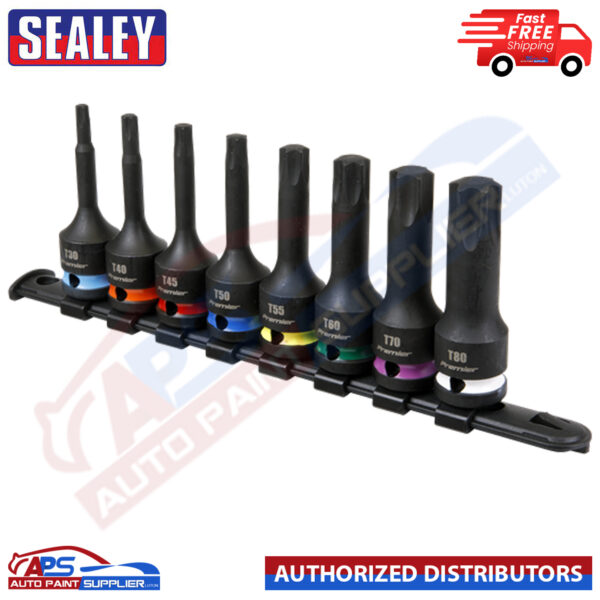 Sealey AK56002 8pc 1/2"Sq Drive TRX-Star* Impact Socket Bit Set Model AK56002