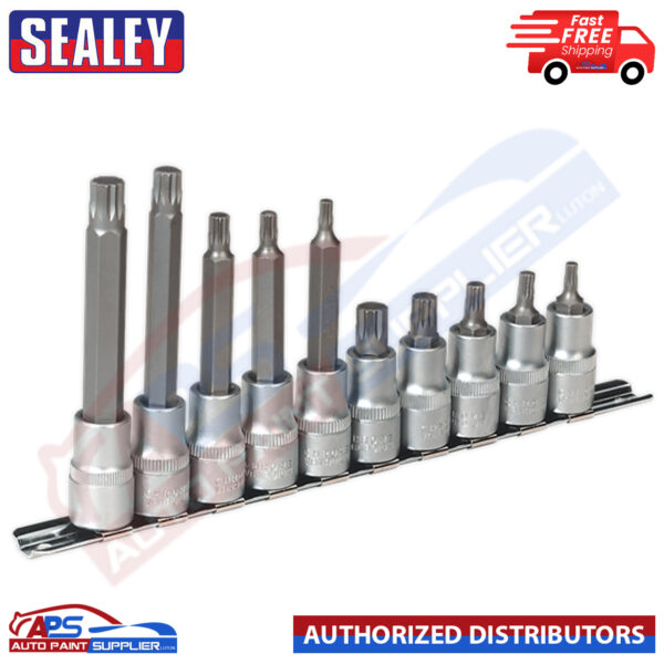 Sealey AK6215 10pc 1/2"Sq Drive Spline Socket Bit Set Model AK6215