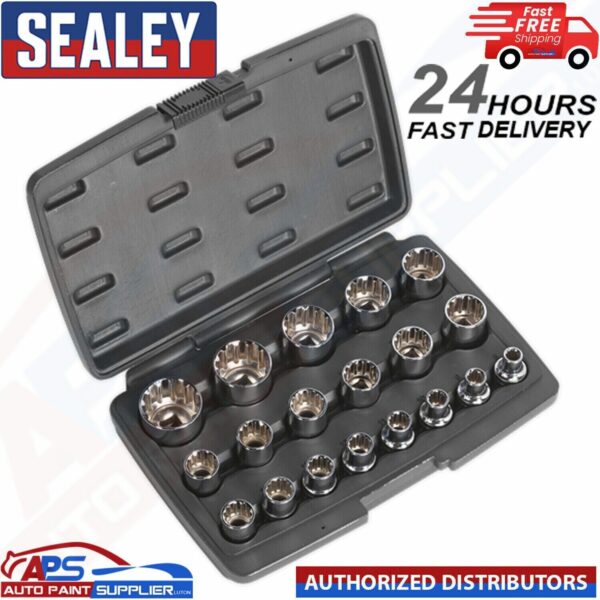 SEALEY Socket Set 19pc 1/2"Sq AK70619 Sealey Drive Total Drive®-FAST DELIVERY Model: AK70619