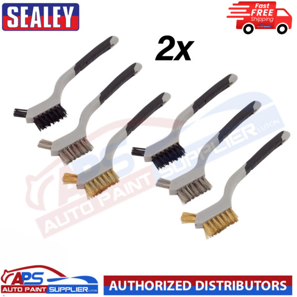 2x Sealey WB100 Wire Brush Set 3pc Miniature Model WB100