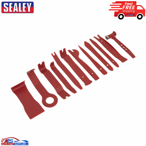 Sealey RT12KIT Trim & Upholstery 12pc Removal Tool Kit Set Vehicle-Car Interior Model RT12KIT