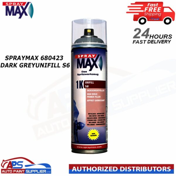 SPRAY MAX 680423 DARK GREY matt 1K UNIFILL S6 PRIMER AEROSOL 500ML Model: 680423