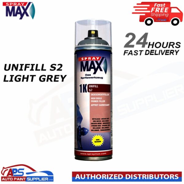 SPRAYMAX S2 LIGHT GREY das spritzwerkze 680421 1K UNIFILL PRIMER AEROSOL 500ML Model: 680421