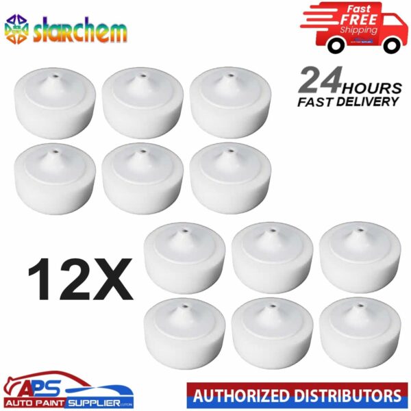 12X STARCHEM White COMPOUND HEAD PAD MOP 14MM THREAD POLISHING - FAST DELIVERY Model: QWMF14X12