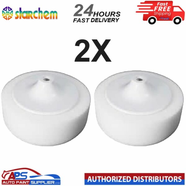 2X STARCHEM White 6" COMPOUND HEAD PAD MOP 14MM THREAD POLISHING - FAST DELIVERY Model: QWMF14X2