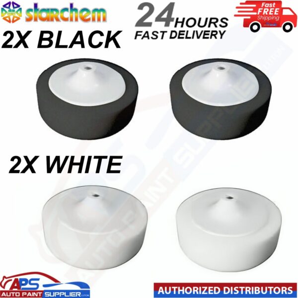4x STARCHEM 6" COMPOUND HEAD PAD MOP 14MM WHITE+BLACK - FAST DELIVERY Model: QWMF14