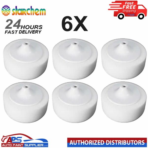 6X STARCHEM White 6" COMPOUND HEAD PAD MOP 14MM THREAD POLISHING - FAST DELIVERY Model: QWMF14X6