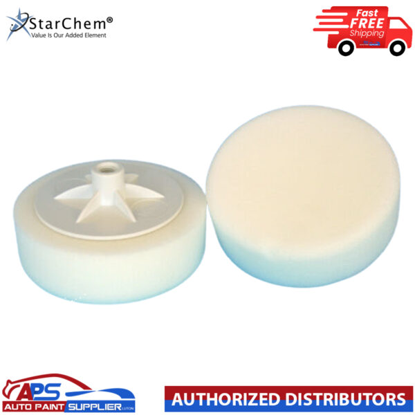 STARCHEM - White - 6" COMPOUND HEAD PAD MOP 14MM THREAD POLISHING CAR BODYSHOP Model QWMF14