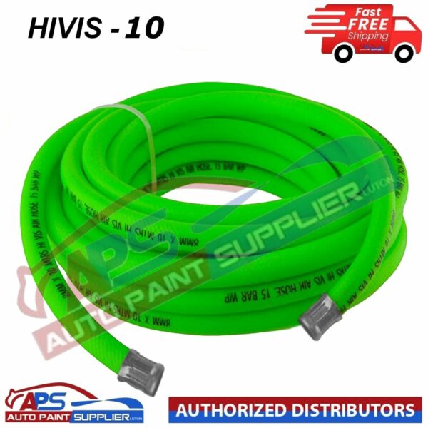 HIVIZ - 10 HI - GREEN AIRHOSE 10M 8MM BORE Air Line Hose Compressor Flexible Model HIVIZ - 10