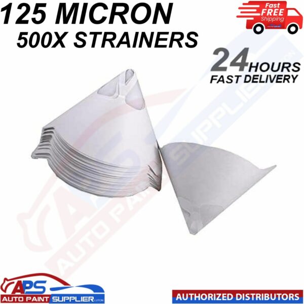 125 Micron 500x Paint Strainer Fine Mesh Paper Filter - FAST DELIVERY Model: 125 Micron 500x