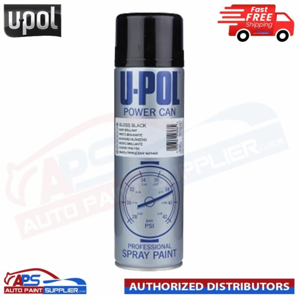 UPol Power Can BLACK Spray Aerosol Anti-Corrosive Metal 500ml Model PCPG/AL